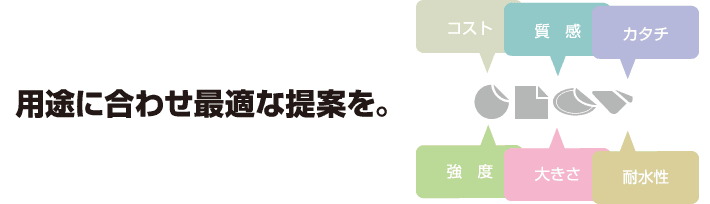 用途に合わせ最適な提案を。